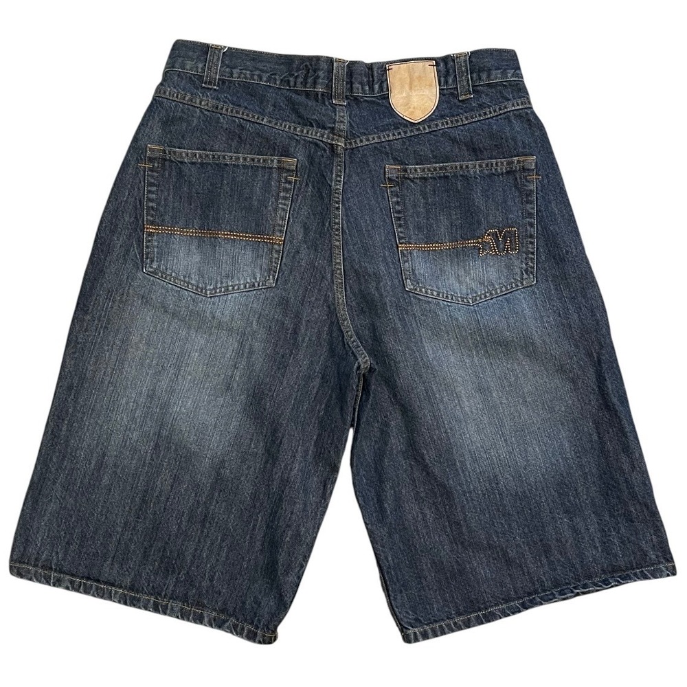 Mecca Vintage Baggy Denim Shorts Mens 36 Dark Wash Hip Hop Streetwear 90s Y2K